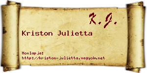 Kriston Julietta névjegykártya